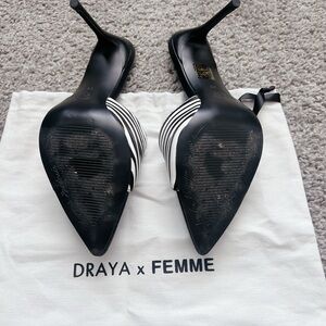 Draya x FEMME Zebra print heels